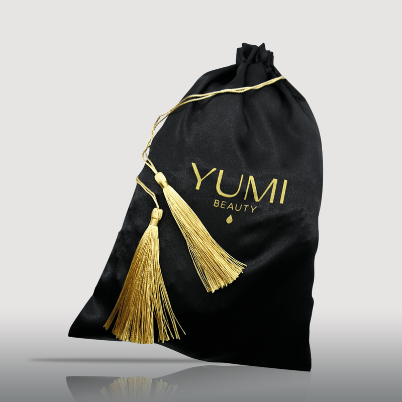 Large Black Satin Pouch
