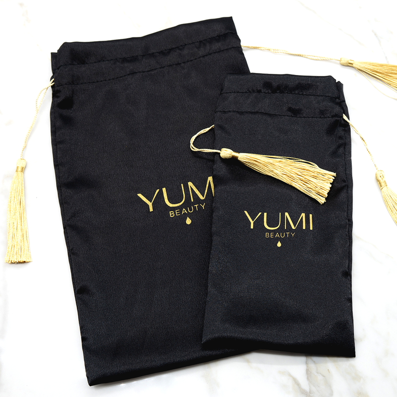 Large Black Satin Pouch