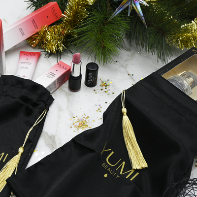 Large Black Satin Pouch