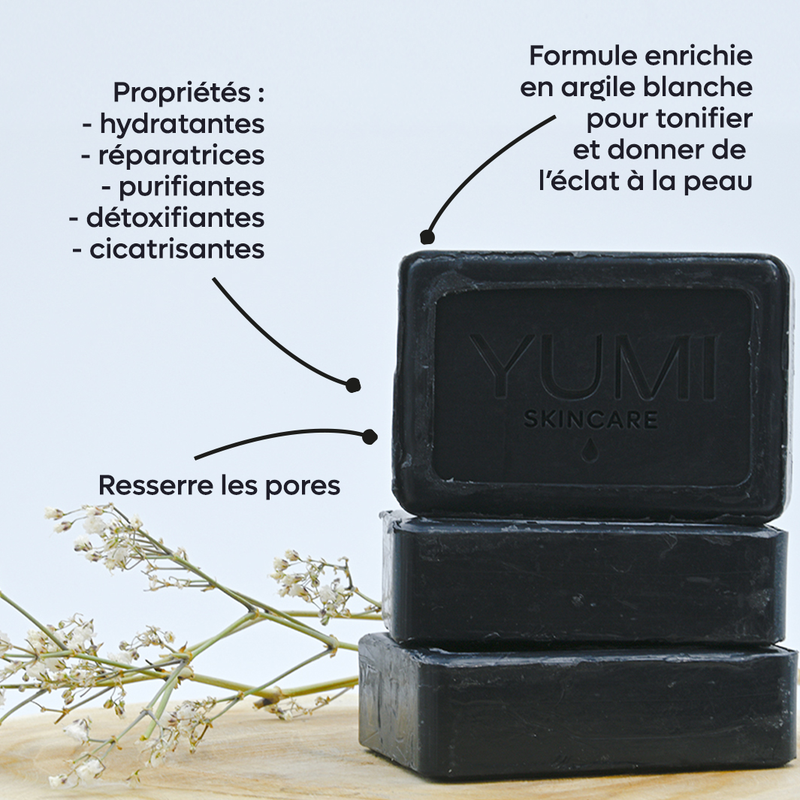Display for activated charcoal face soap