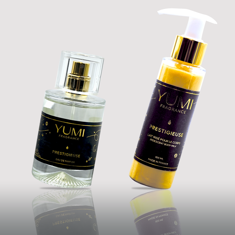 Coffret "PRESTIGIEUSE" Eau de parfum 50ml + Lait irisé pour le corps 100ml
